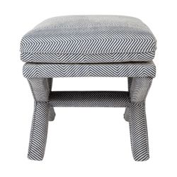 Candace Stool - Chevron Blue Linen