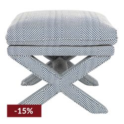 Candace Stool - Chevron Blue Linen