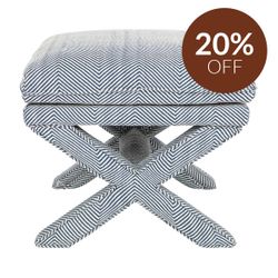 Candace Stool - Chevron Blue Linen