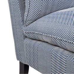 Candace Occasional Chair - Chevron Blue Linen