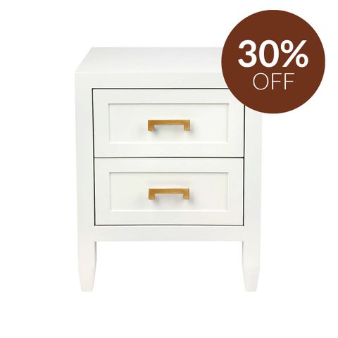 Soloman Bedside Table - Small White