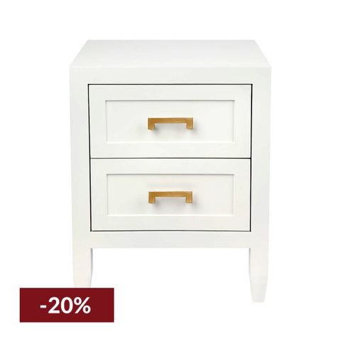 Soloman Bedside Table - Small White