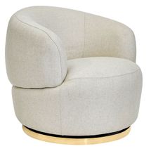 Tubby Swivel Arm Chair - Natural Linen