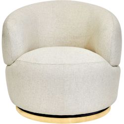 Tubby Swivel Arm Chair - Natural Linen