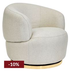 Tubby Swivel Arm Chair - Natural Linen