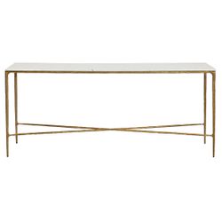 Heston Marble Console Table - Large Brass