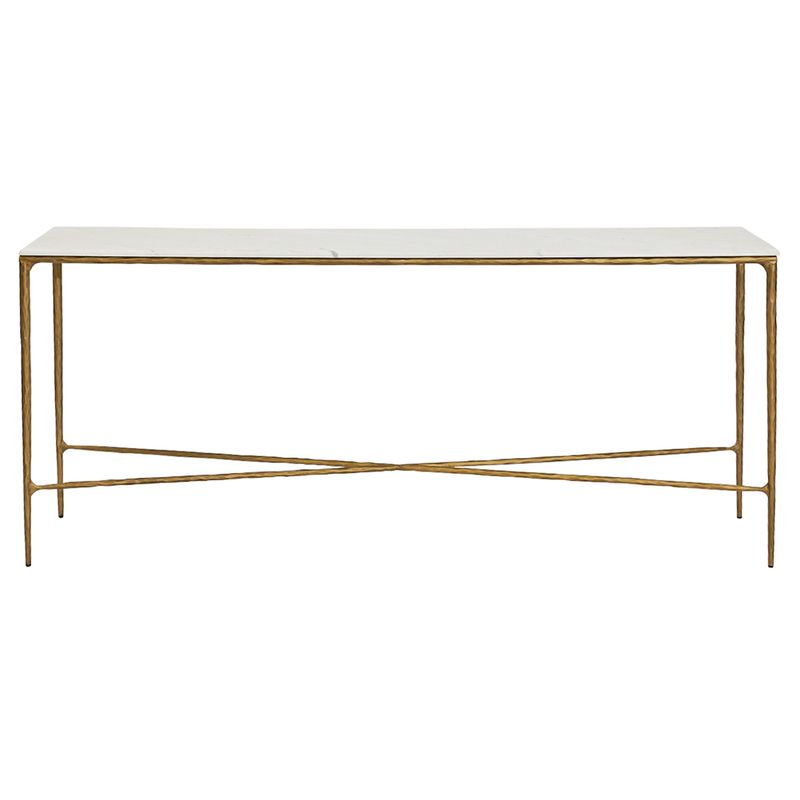 Heston Marble Console Table - Large Brass