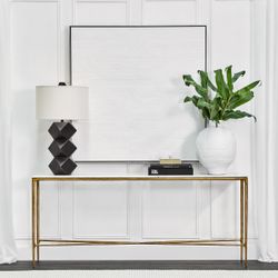 Heston Marble Console Table - Large Brass