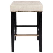 Canyon Black Bar Stool - Natural Linen