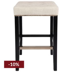 Canyon Black Bar Stool - Natural Linen