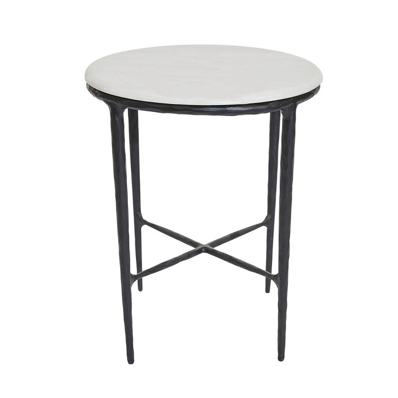 Heston Marble Round Side Table - Black