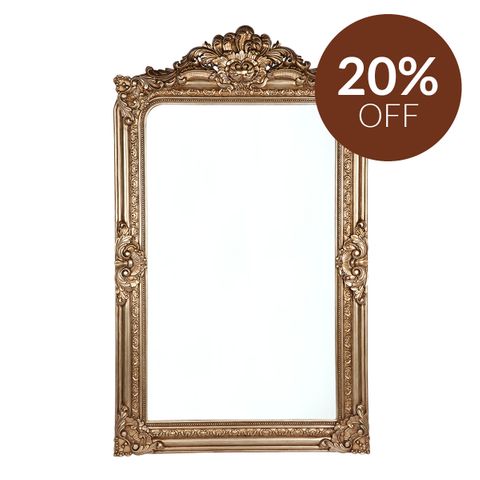Elizabeth Floor Mirror - Antique Gold