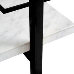 Franklin White Marble Bar Cart - Black