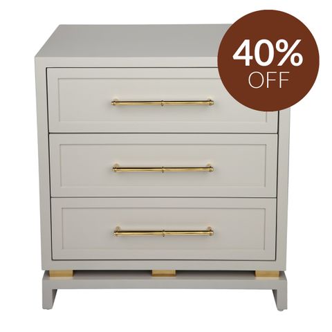 Pearl Bedside Table - Large Grey
