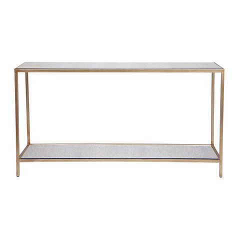 Cocktail Mirrored Console Table - Large Antique Gold