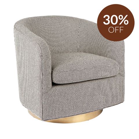Belvedere Swivel Arm Chair - Black