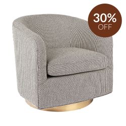Belvedere Swivel Arm Chair - Black
