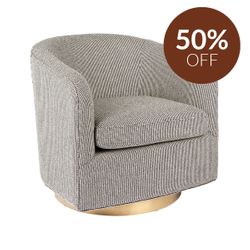 Belvedere Swivel Arm Chair - Black