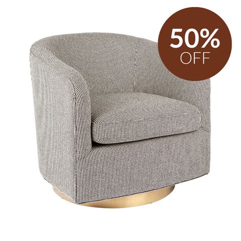 Belvedere Swivel Arm Chair - Black