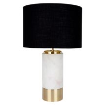 Paola Marble Table Lamp - White w Black Shade