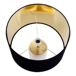 Paola Marble Table Lamp - White w Black Shade