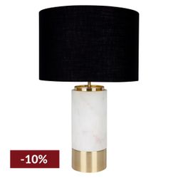 Paola Marble Table Lamp - White w Black Shade