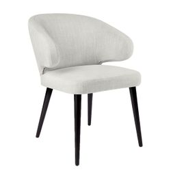 Harlow Black Dining Chair - Natural Linen