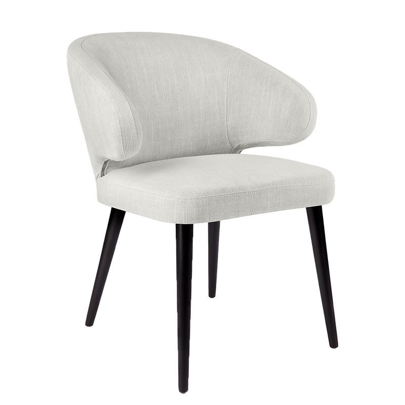 Harlow Black Dining Chair - Natural Linen