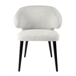 Harlow Black Dining Chair - Natural Linen