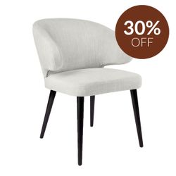 Harlow Black Dining Chair - Natural Linen