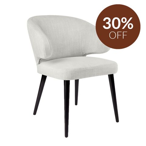 Harlow Black Dining Chair - Natural Linen
