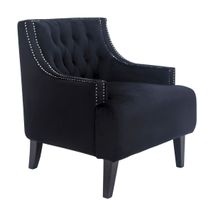Skyler Tufted Arm Chair - Black Velvet