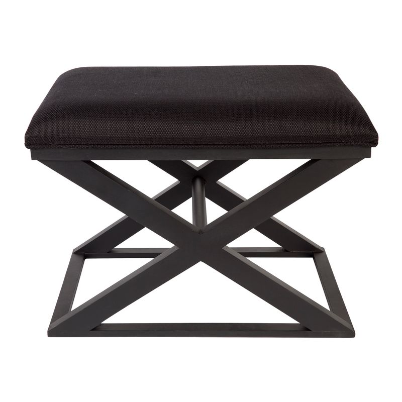 Spencer Black Timber Stool - Black Linen