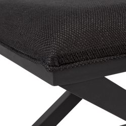 Spencer Black Timber Stool - Black Linen