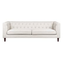 Tuxedo 3 Seater Tufted Sofa - Natural Linen