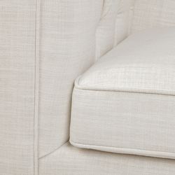 Tuxedo 3 Seater Tufted Sofa - Natural Linen