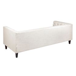 Tuxedo 3 Seater Tufted Sofa - Natural Linen