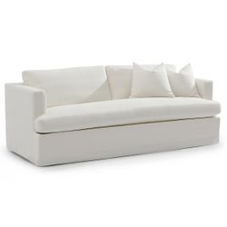 Birkshire 3 Seater Slip Cover Sofa - White Linen