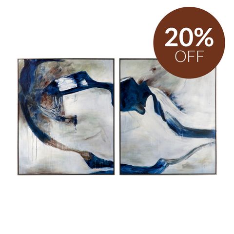 Midnight Summer Set of Two Oil On Canvas Painting