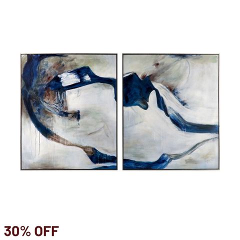 Midnight Summer Set of Two Oil On Canvas Painting