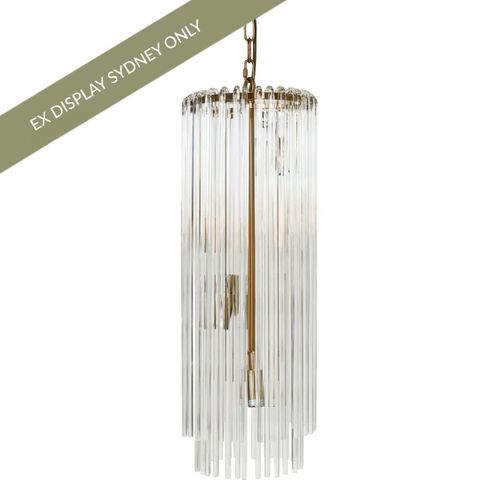 Zara Pendant - Long Brass - OUTLET NSW