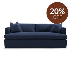 Birkshire 3 Seater Slip Cover Sofa - Navy Linen