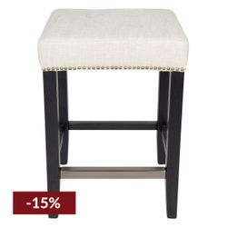 Canyon Black Kitchen Stool - Natural Linen