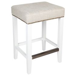 Canyon White Kitchen Stool - Natural Linen