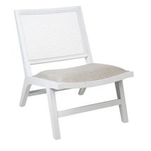 Palmer White Rattan Occasional Chair - Natural Linen