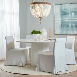 Brighton Slip Cover Dining Chair - White Linen