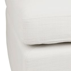 Birkshire Slip Cover Ottoman - White Linen