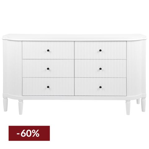 Arielle 6 Drawer Chest - White