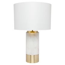 Paola Marble Table Lamp - White w White Shade