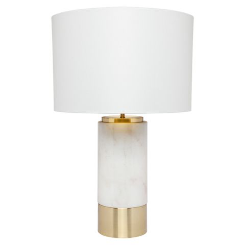 Paola Marble Table Lamp - White w White Shade